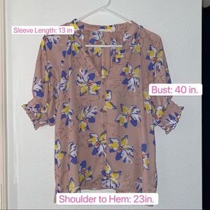 LUSH: Button-up Floral Blouse with Balloon Sleeves